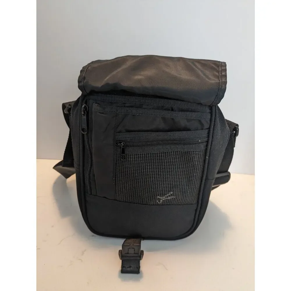 Eddie Bauer Camera Bag Black Six Compartments Shoulder Strap. EUC
